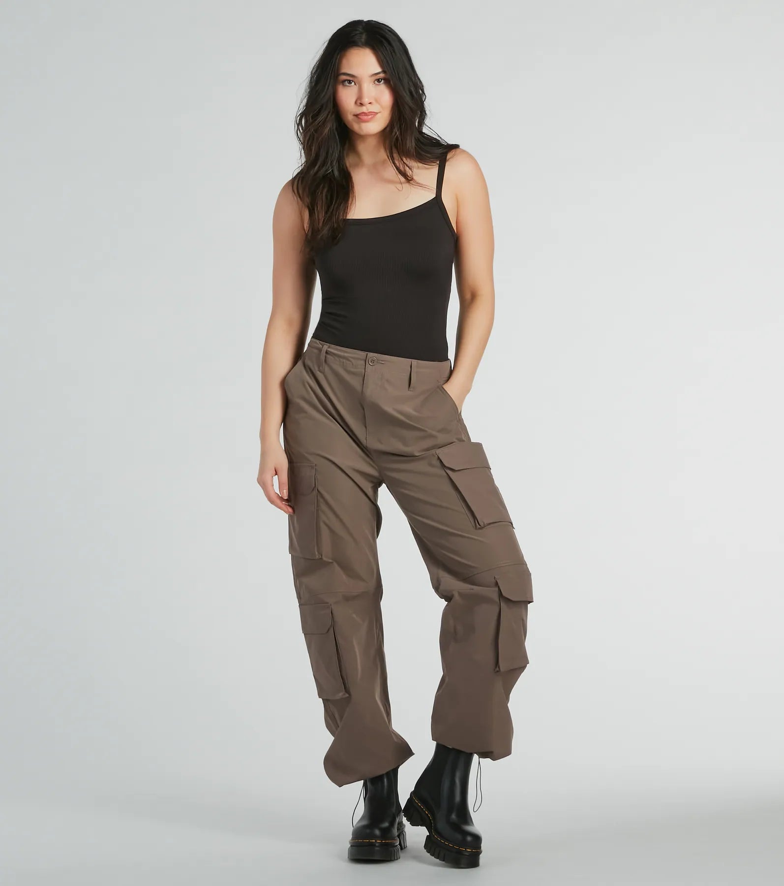 Smooth Silhouette Square Neck Rib Knit Bodysuit - Image 8