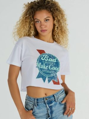 Bad Choices Make Good Stories Cropped Graphic Tee