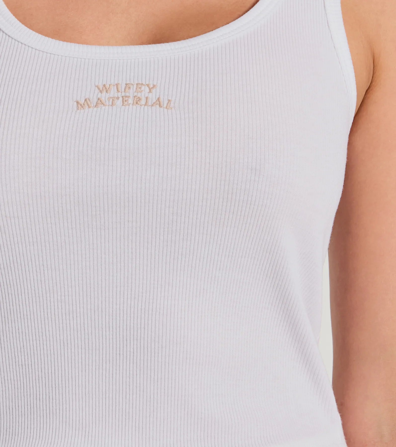 Wifey Material Scoop Neck Tank Crop Top - Image 3
