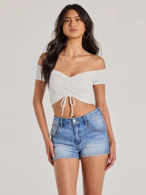Sweet One Off-The-Shoulder Crop Top