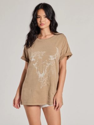 Boho Babe Longhorn Oversized Graphic Tee