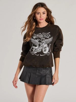 Trendy Edge Oversized Fleece Screen Sweatshirt