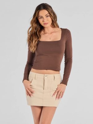 Back To Basics Cropped Long Sleeve Top