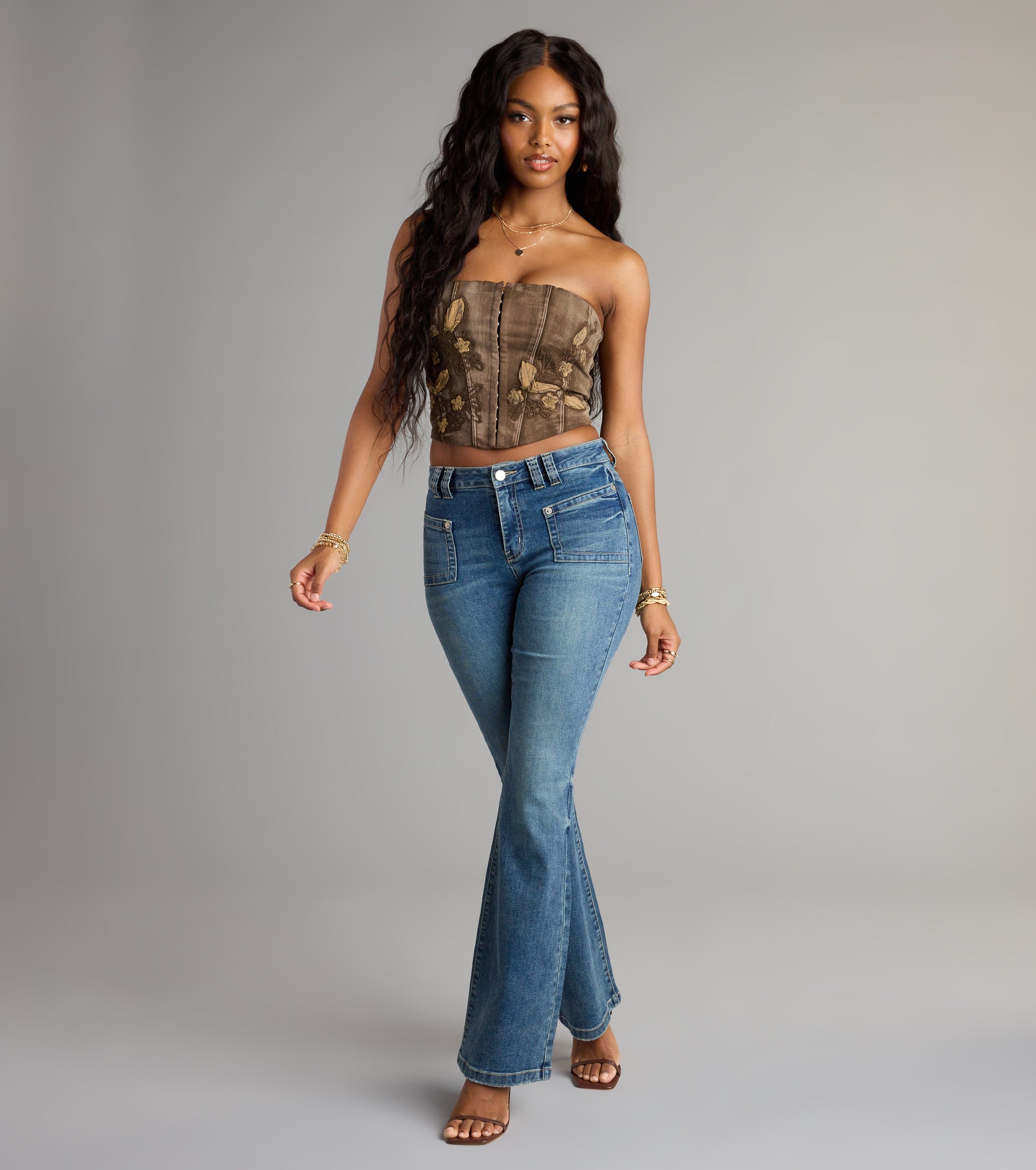 Boho Muse Embroidered Corset Top - Image 3