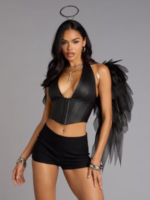 Daring Edge Lace-Up Corset Top