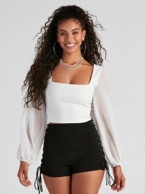 Classy Chic Chiffon Crop Top