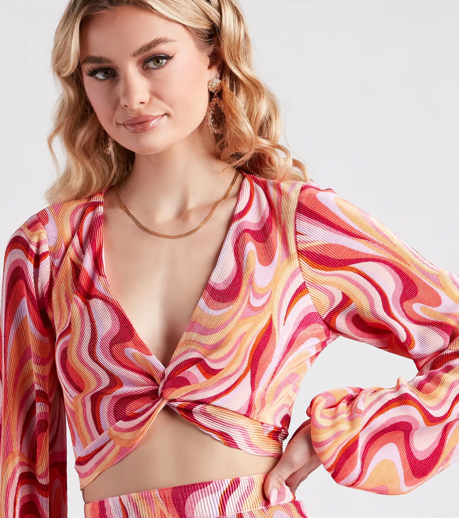 So Retro Swirl Print Crop Top - Image 4