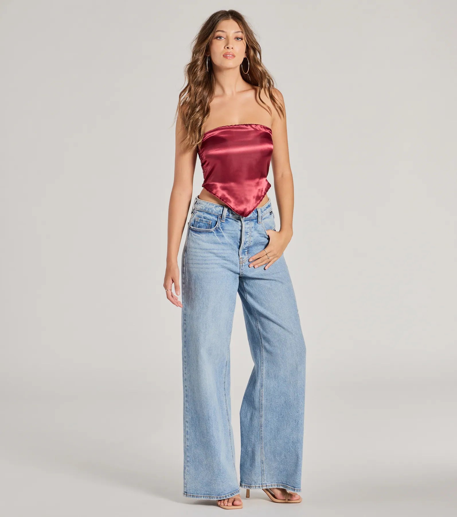 Chic Style Satin Cropped Tube Top - Image 3