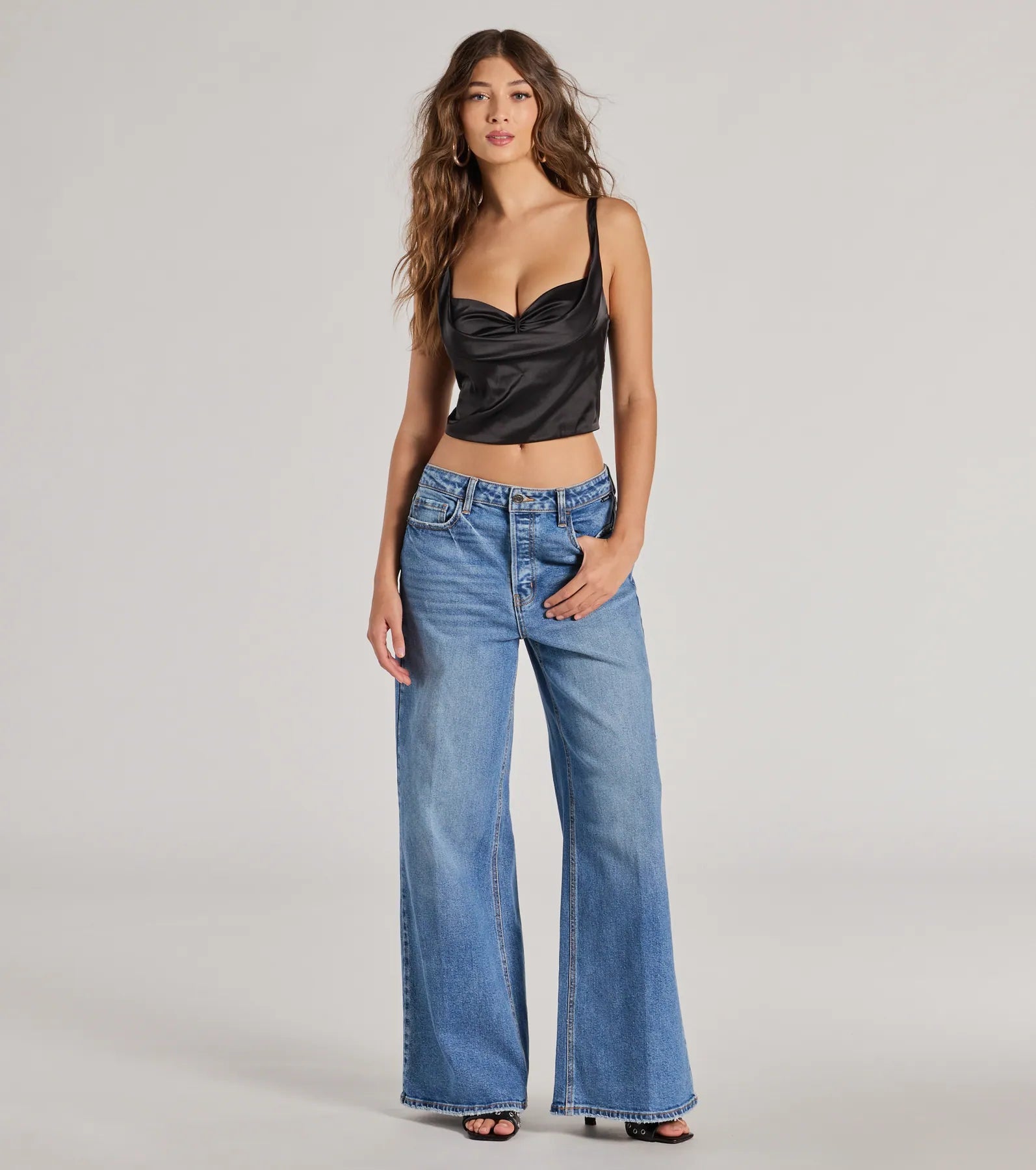 Glam Vibes Satin Sleeveless Crop Top - Image 3