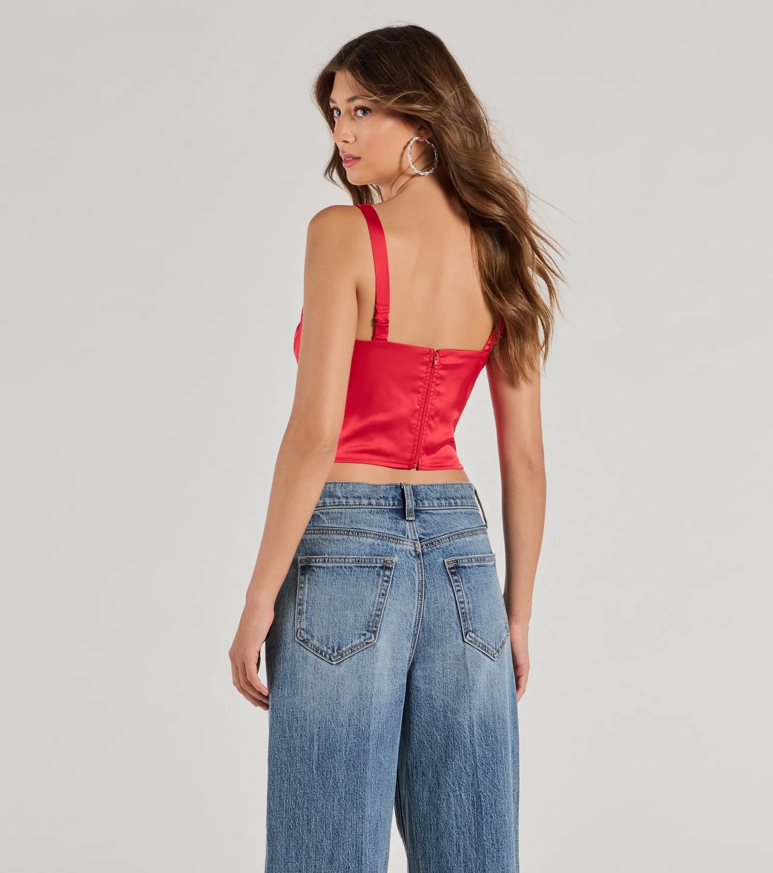 Glam Vibes Satin Sleeveless Crop Top - Image 6