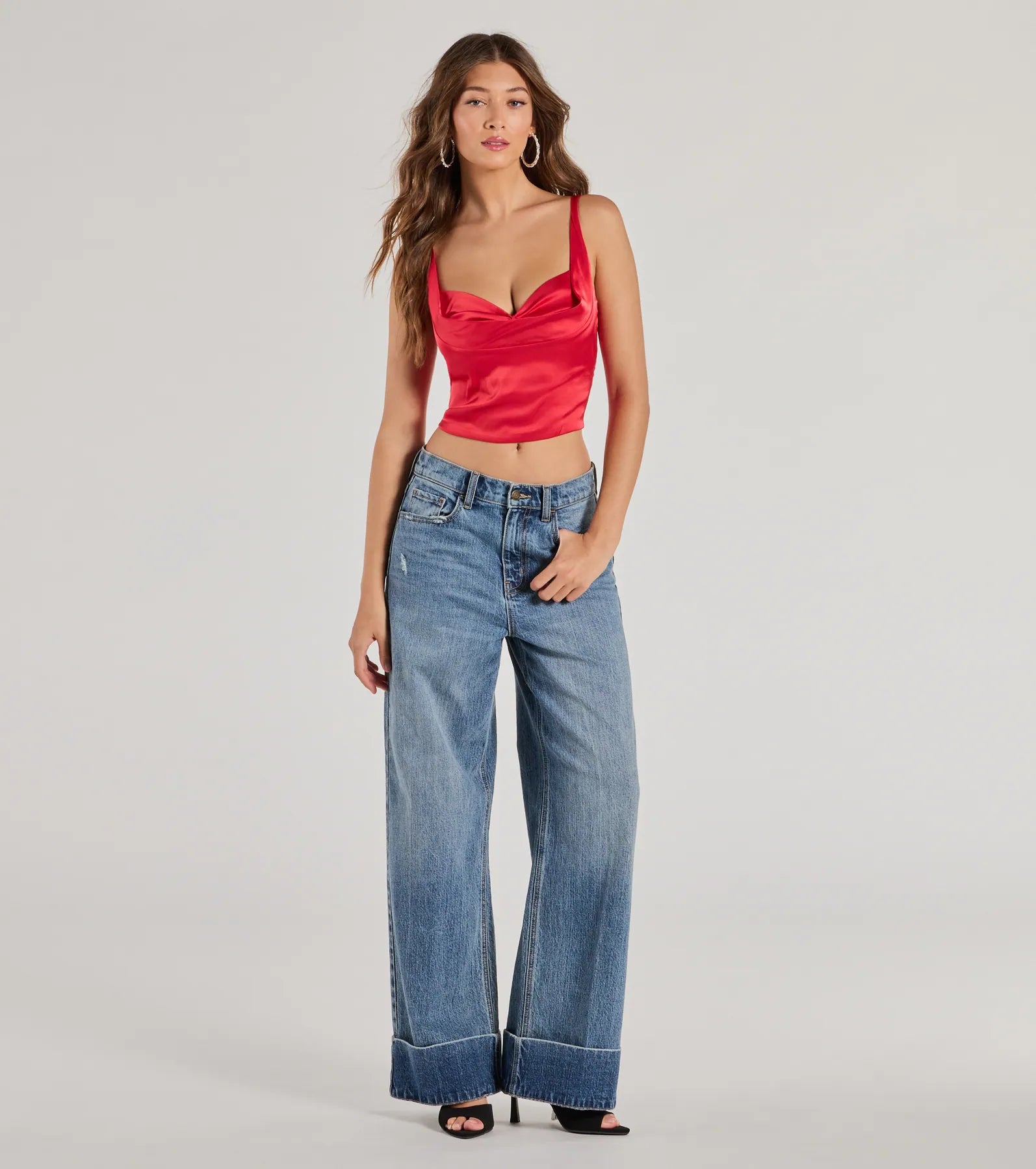 Glam Vibes Satin Sleeveless Crop Top - Image 7