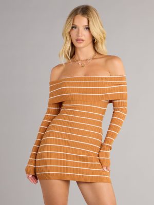 Cozy Flirt Striped Mini Dress