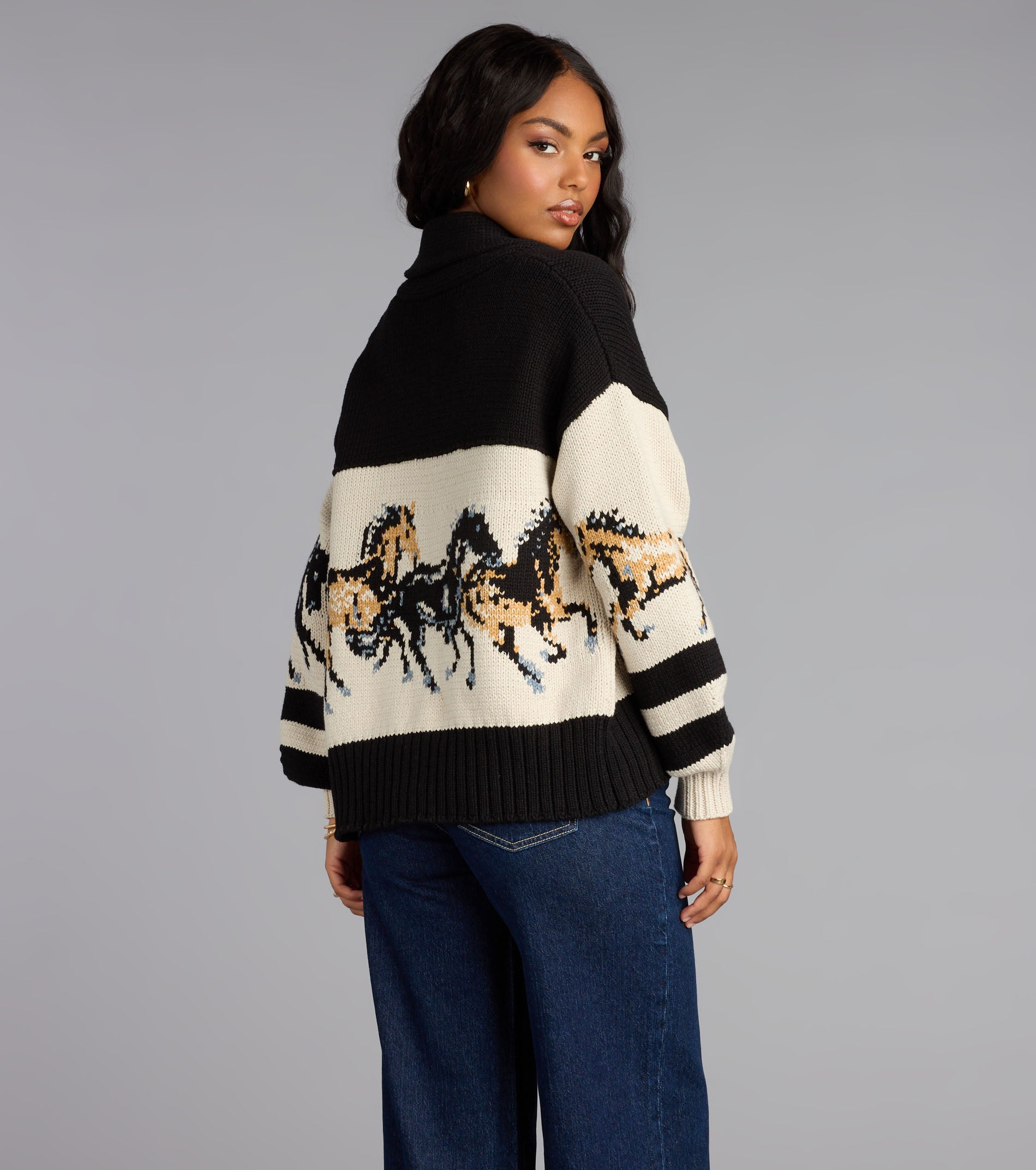 Giddy Up Knit Horse Cardigan - Image 2