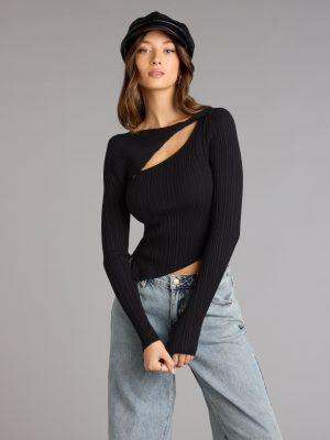Not So Basic Long Sleeve Cutout Top