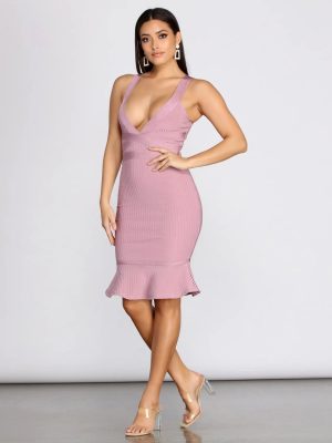 Trumpet Hem Bandage Dress