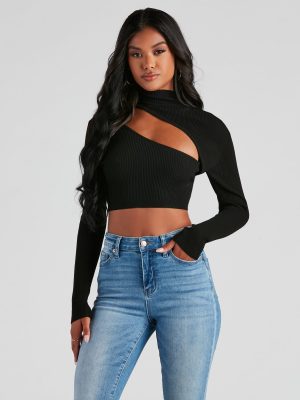 Bold Beauty Ribbed Cutout Crop Top