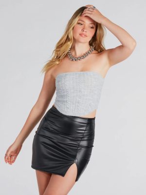Chic For The Season Cable Knit Tube Top