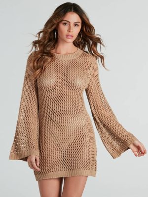 Take Me Away Crochet Tunic Sweater