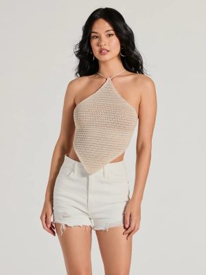 Boho Style Crochet Hanky Hem Halter Top