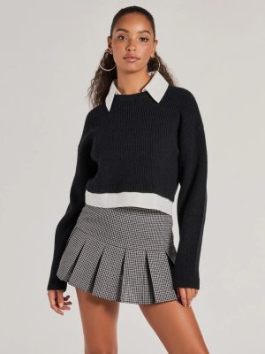 Preppy Aesthetic Collared Crew Neck Sweater