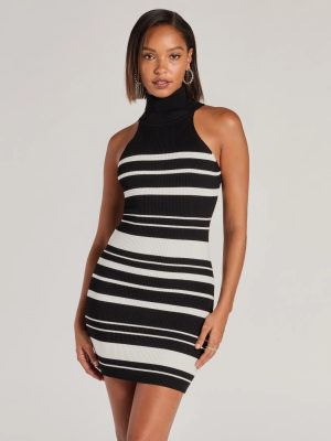Easy Bliss Turtleneck Striped Mini Dress