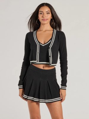 Preppy Please Striped Button Crop Sweater