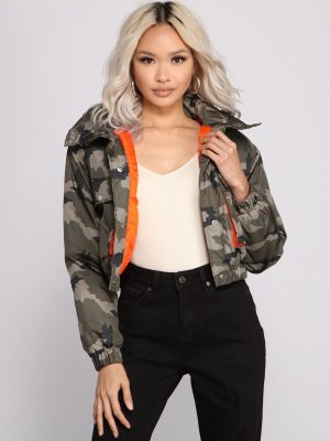 At Ease Camo Puffer Jacket
