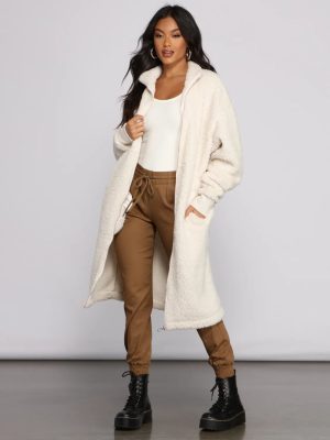 Chic and Cozy Oversized Teddy Trench Coat