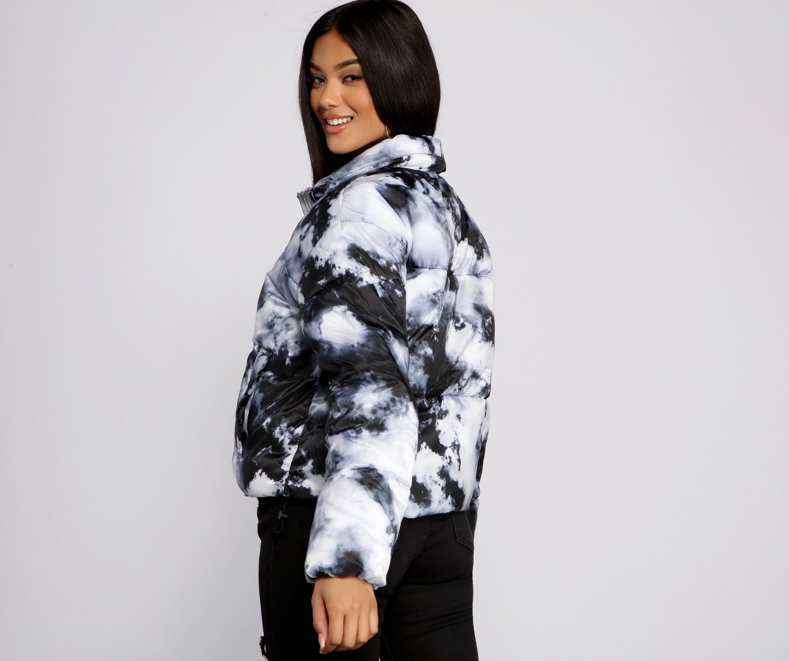 Totally Chill Tie Dye Puffer Jacket - Image 2
