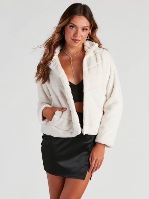 Picture This Faux Fur Crop Jacket