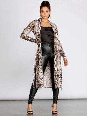 Slay All Day In Snake Print Duster