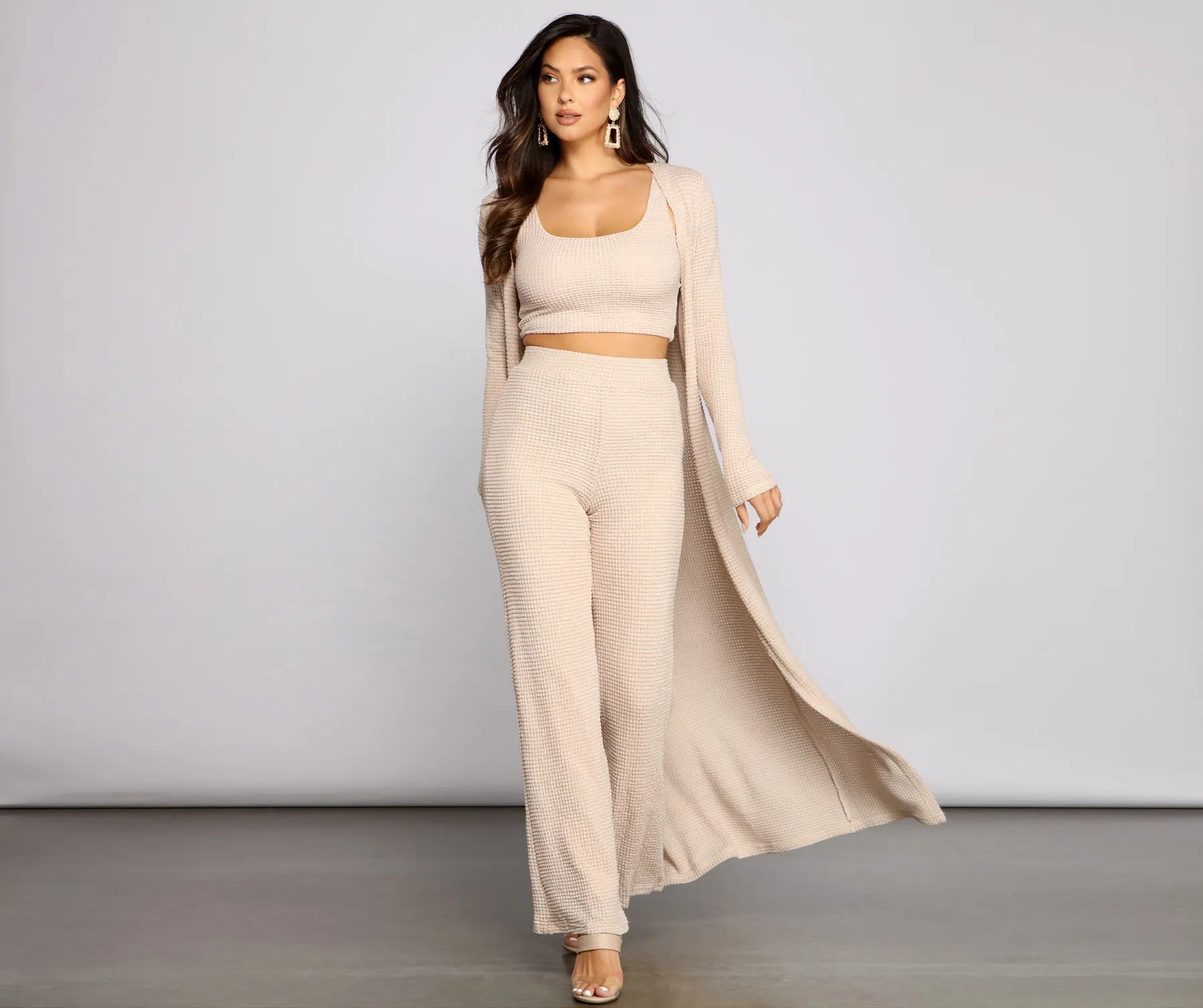 Trendy Textures Long Sleeve Duster - Image 8