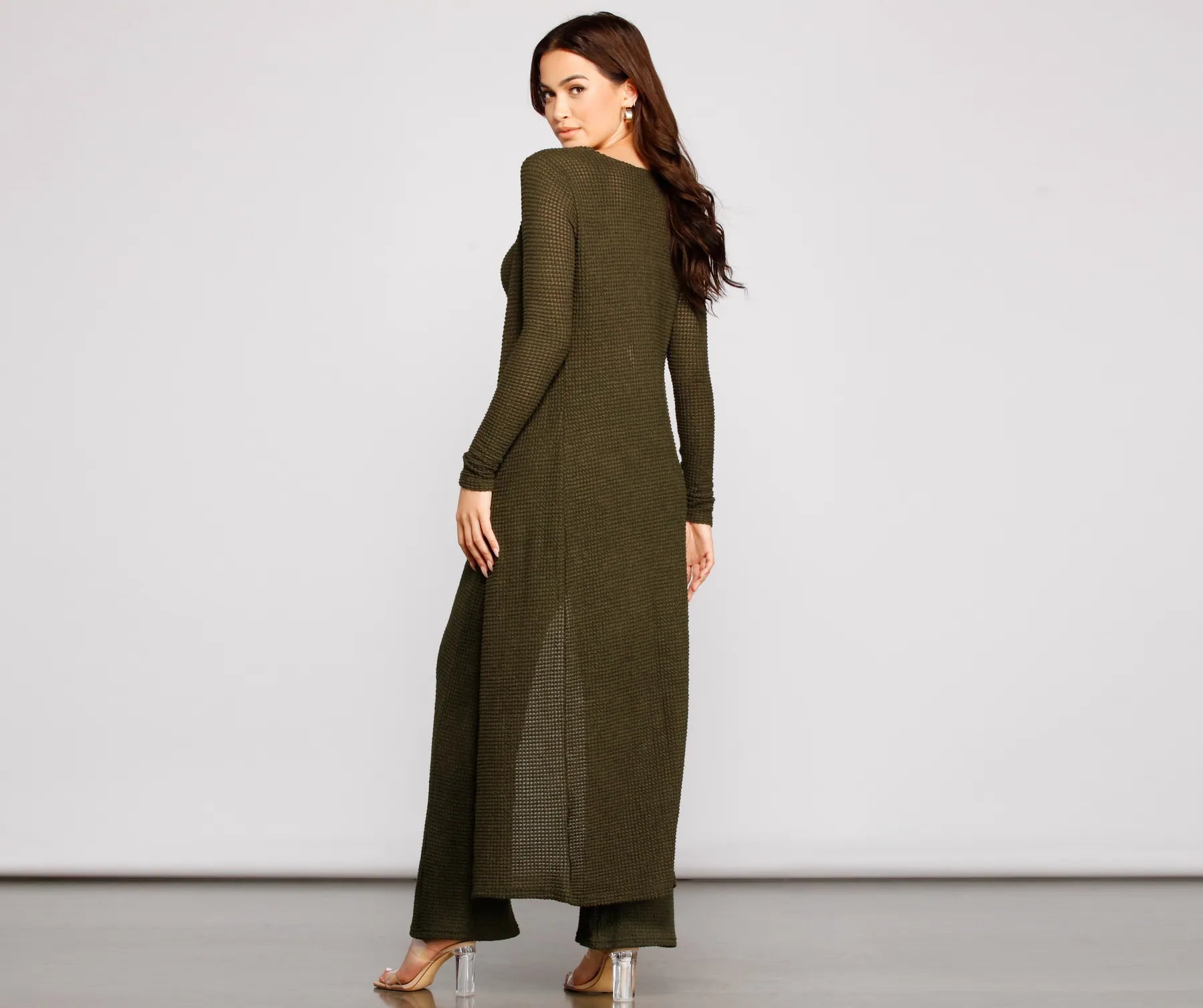 Trendy Textures Long Sleeve Duster - Image 6
