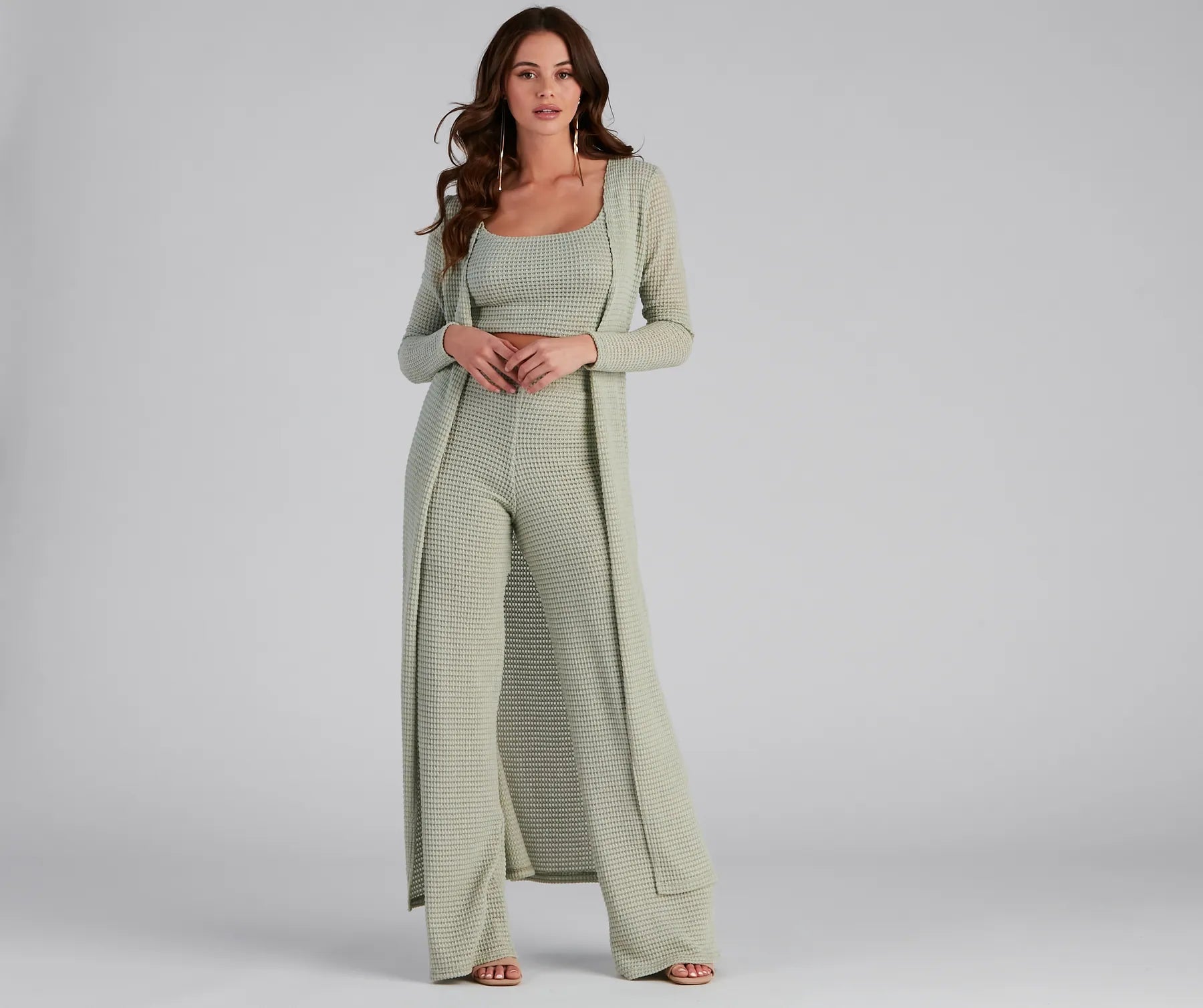 Trendy Textures Long Sleeve Duster - Image 12