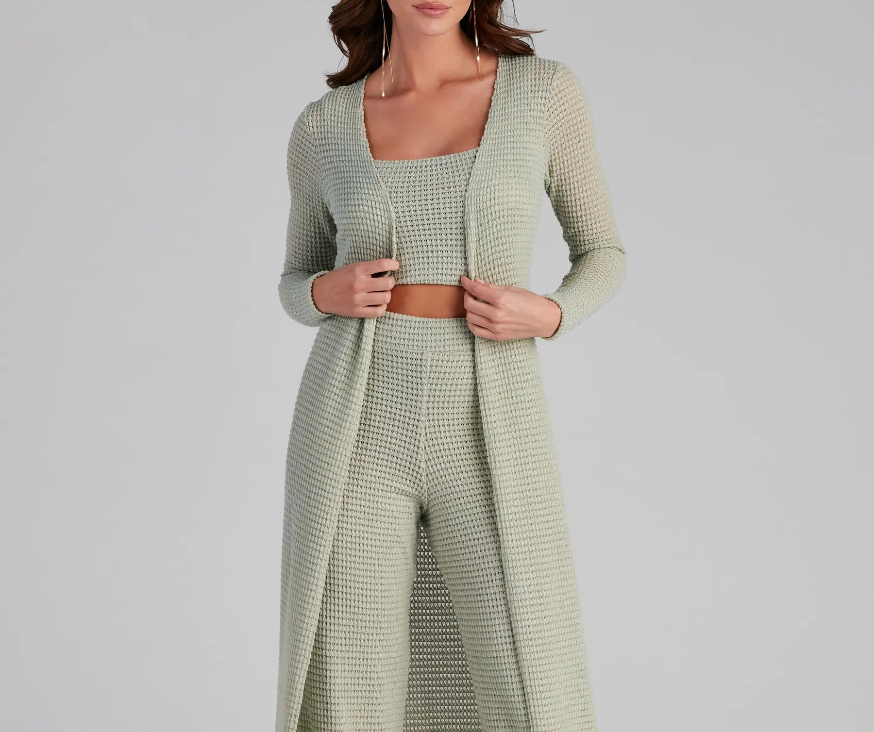 Trendy Textures Long Sleeve Duster - Image 14