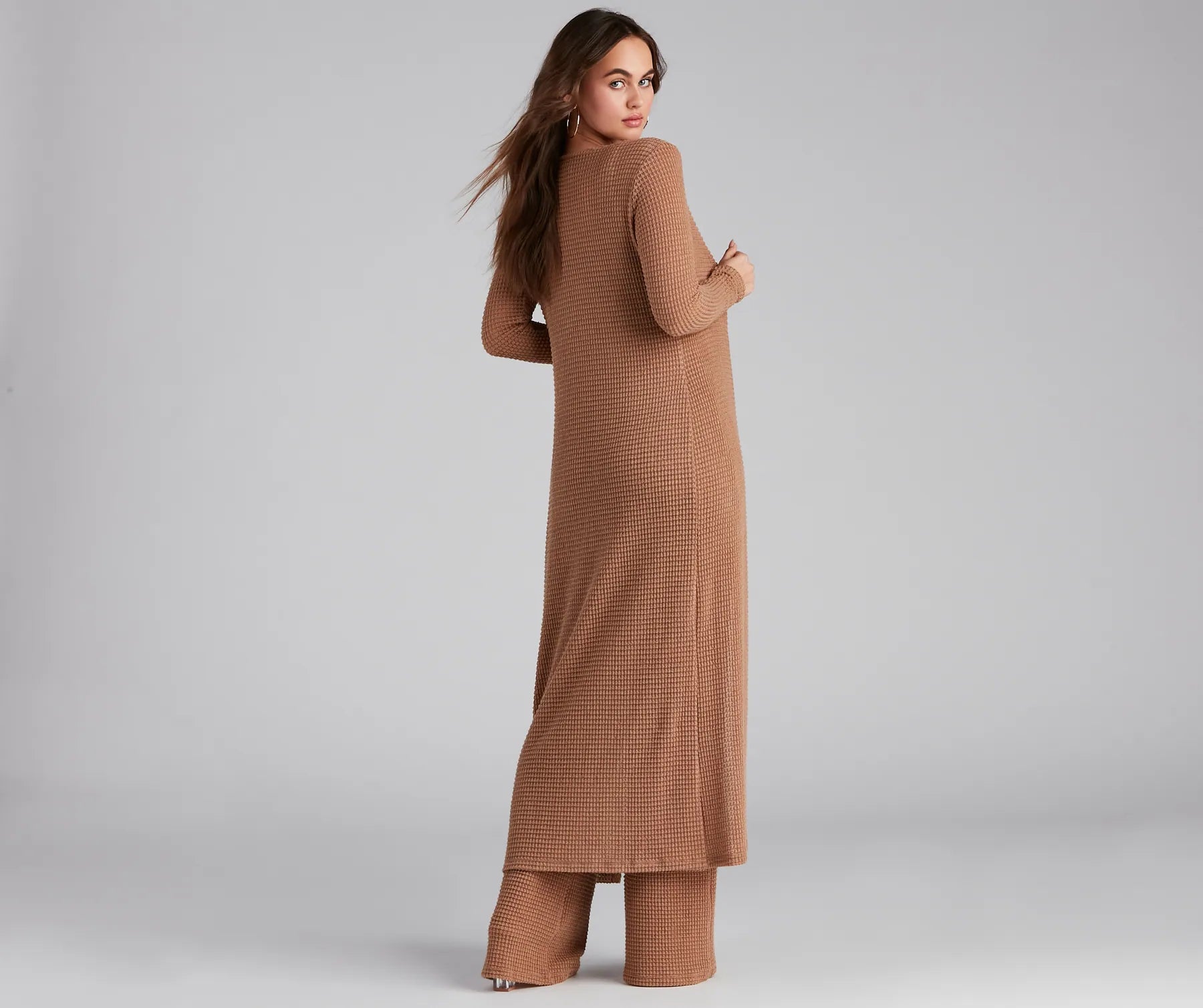 Trendy Textures Long Sleeve Duster - Image 2