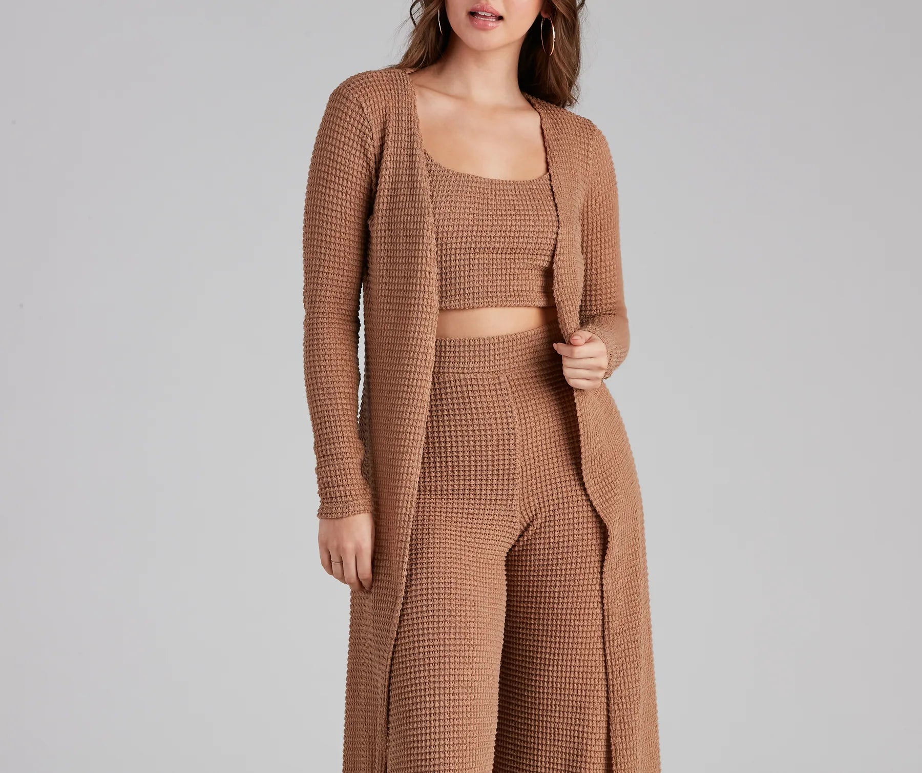Trendy Textures Long Sleeve Duster - Image 3