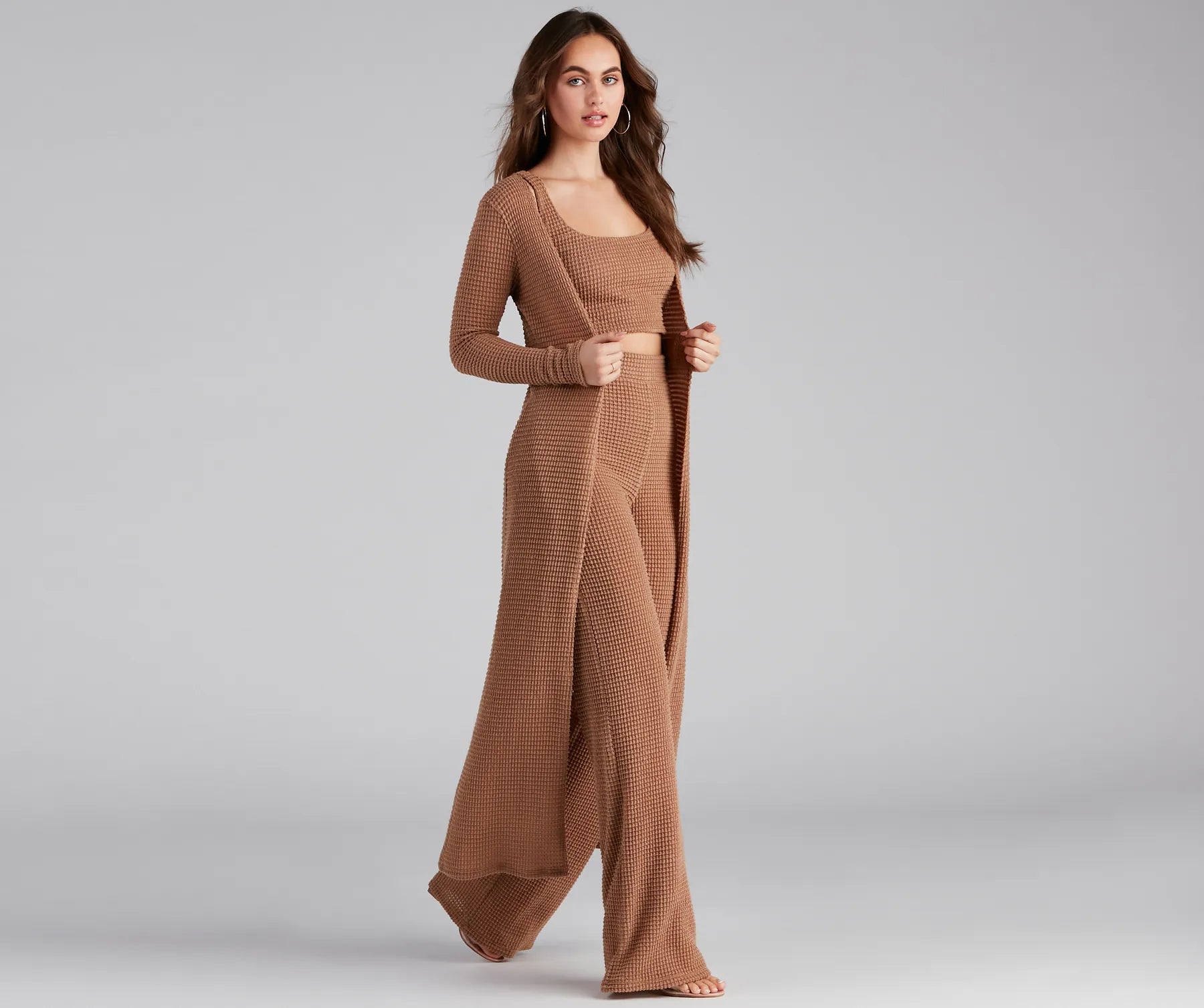 Trendy Textures Long Sleeve Duster - Image 4