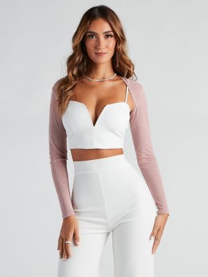 Glitter Mesh Knit Bolero