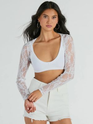 Stylishly Sheer Floral Lace Long Sleeve Bolero