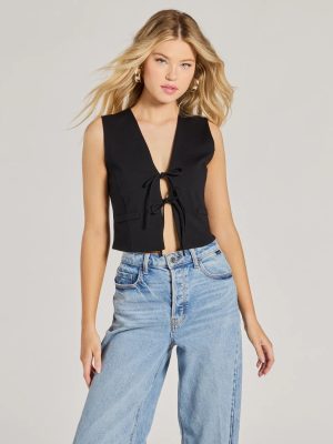 Adorable Entrance Tie-Front Ponte Vest