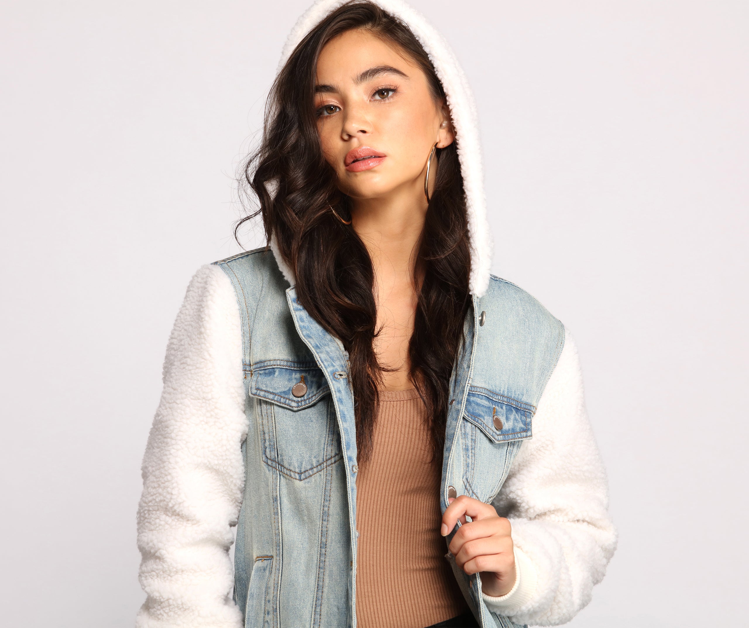 Cozy Casual Vibe Sherpa Denim Jacket - Image 3