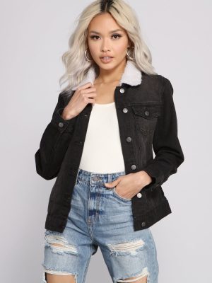 Cozy And Casual Sherpa Denim Jacket