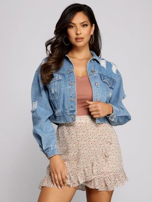 Chic Moments Cropped Denim Jacket