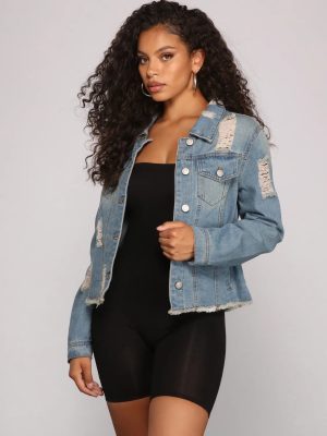 Casual Everyday Distressed Denim Jacket