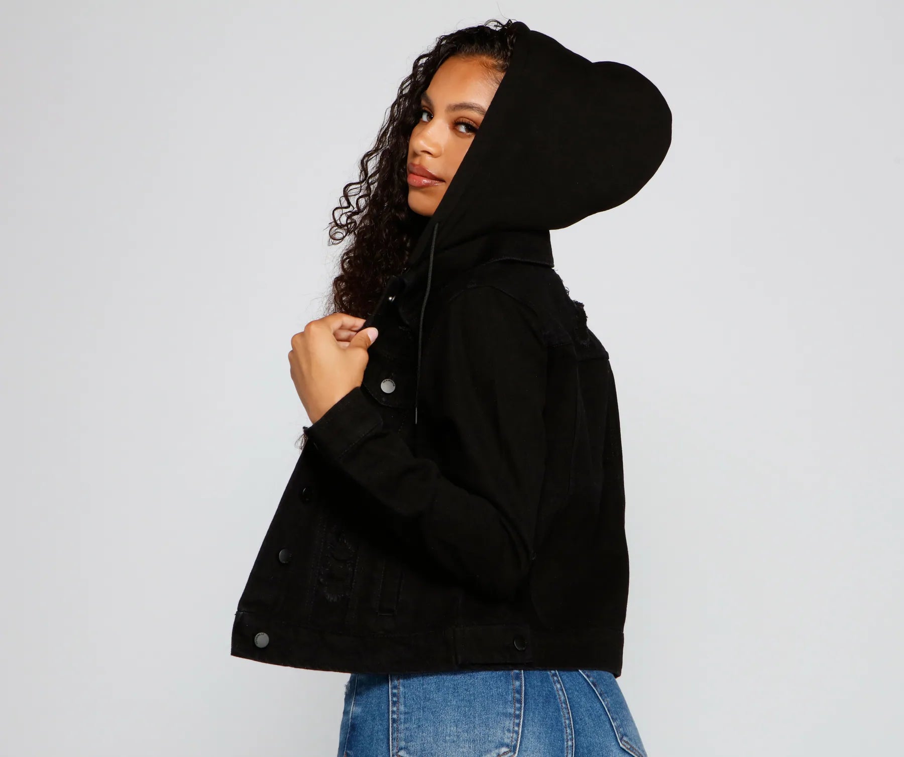 Blue Jeans Baby Denim Hooded Trucker Jacket - Image 5