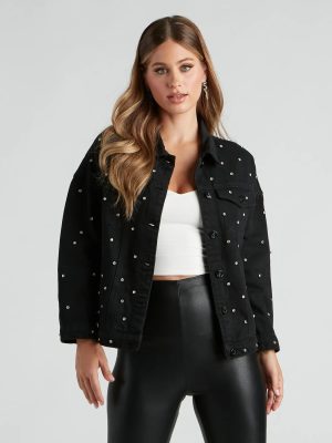 Bling Calling Rhinestone Denim Jacket