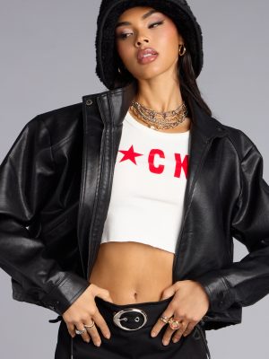 Urban Icon Cropped Bomber Jacket