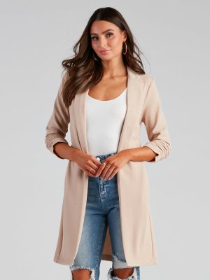 Boss Babe Crepe Longline Blazer