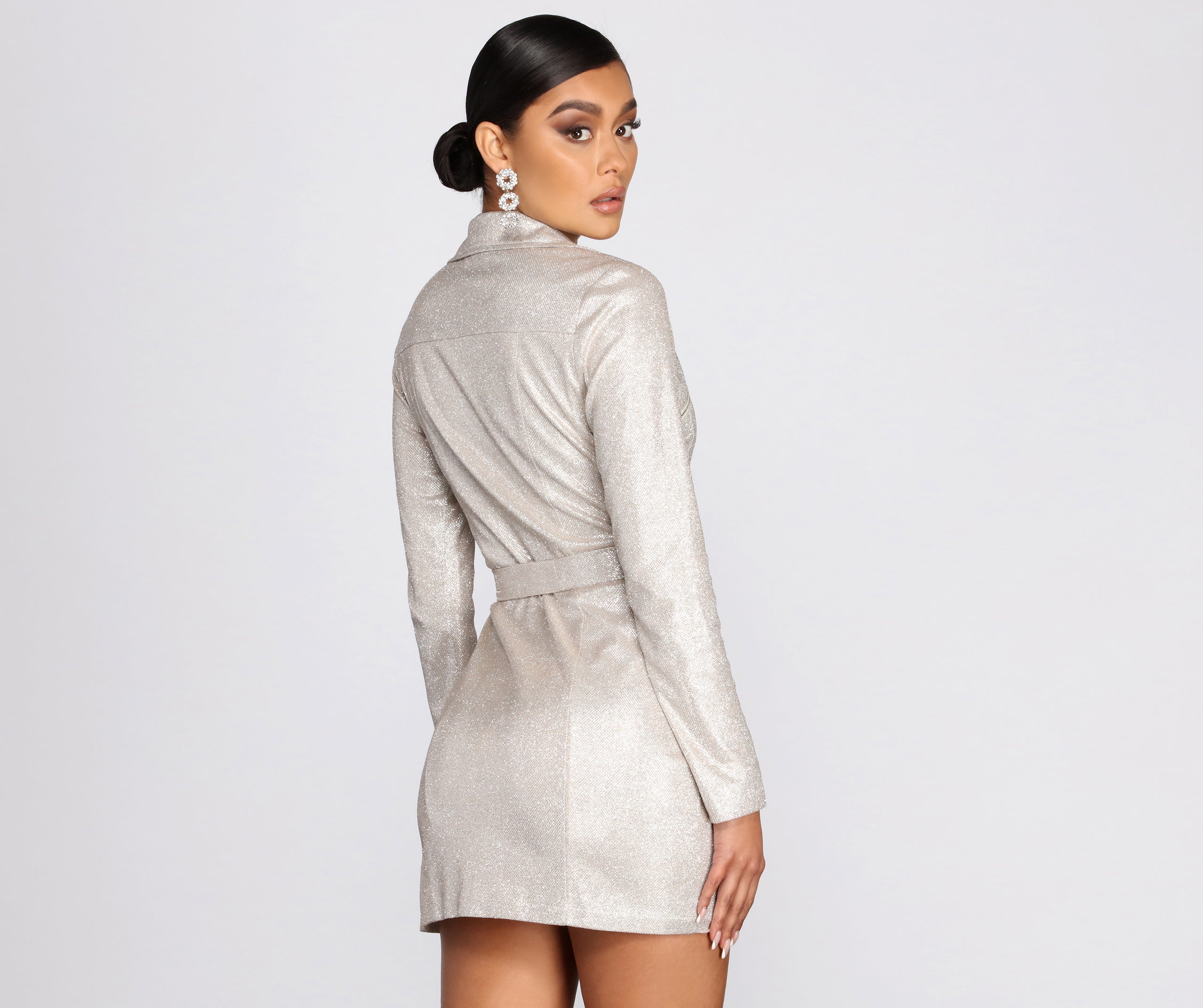 Dazzling Doll Glitter Trench Dress - Image 2